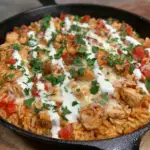 Chicken Cheese and Rice Skillet