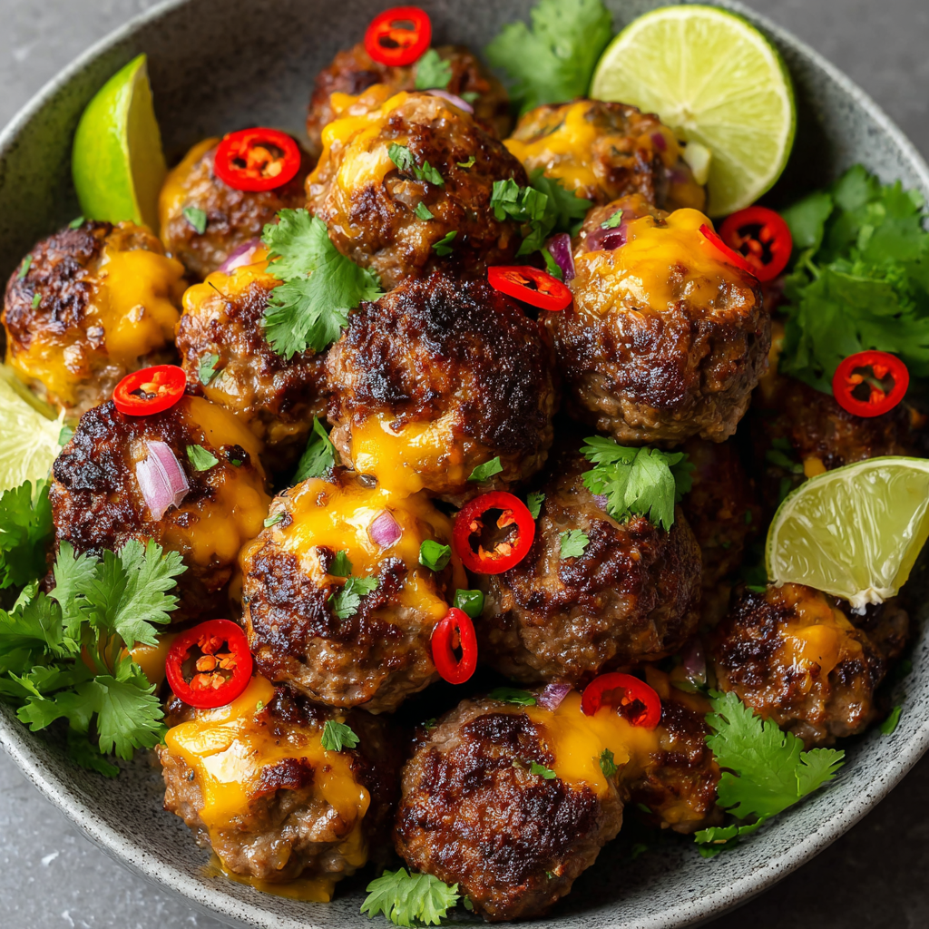 Cheesy Chili-Lime Meatballs