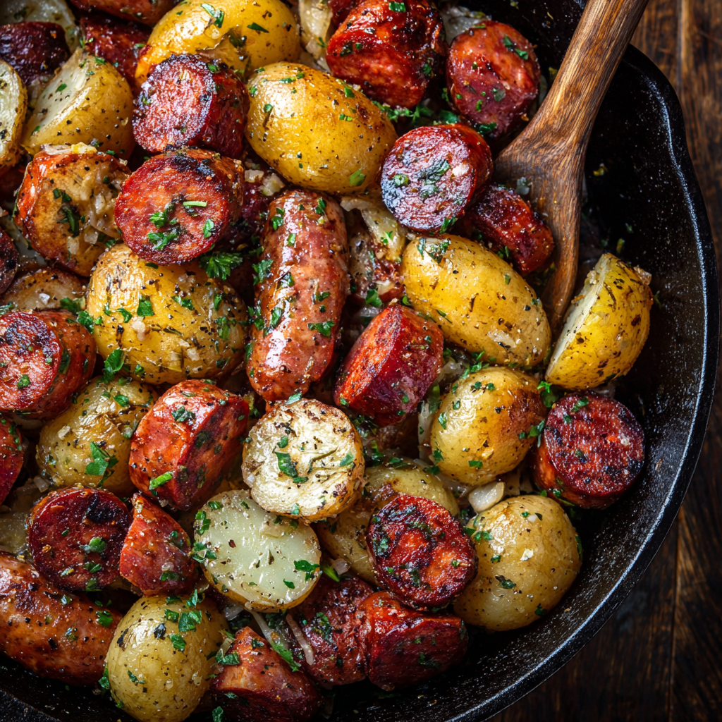 Baked Andouille Sausage and Potatoes