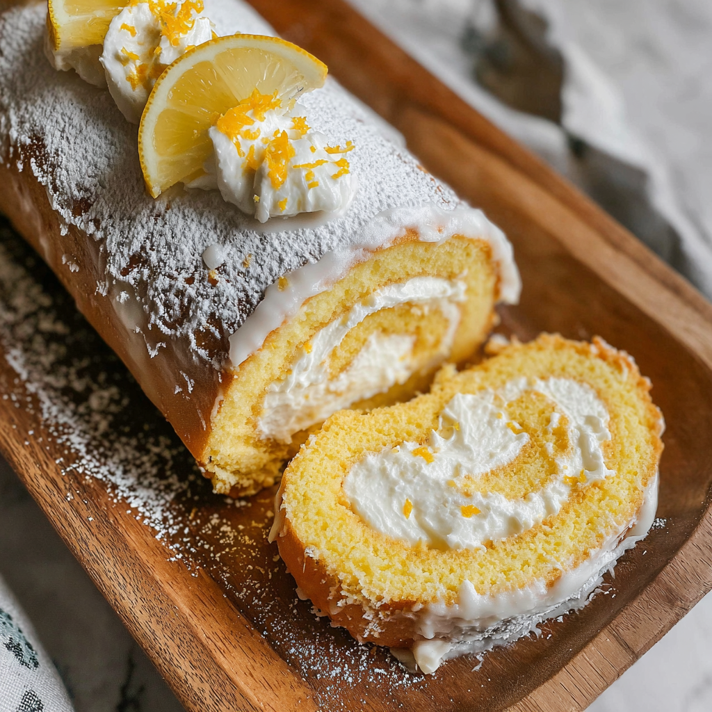 Lemon Cream Roll Cake