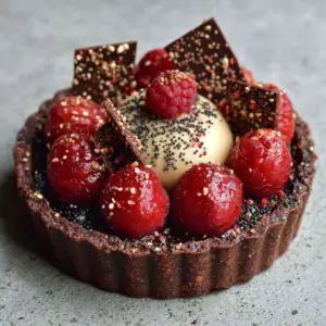 Black Sesame & Raspberry Tarts