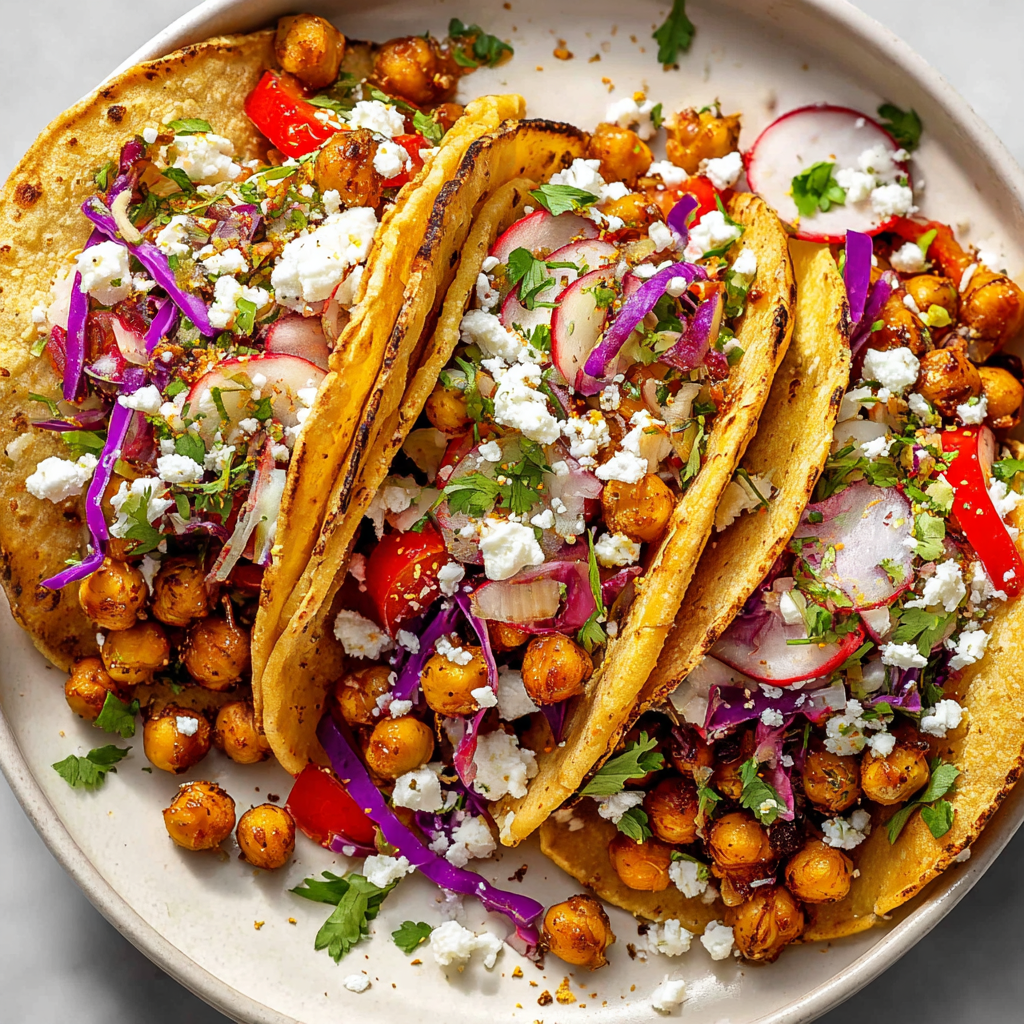 Spiced Roasted Chickpea Tacos