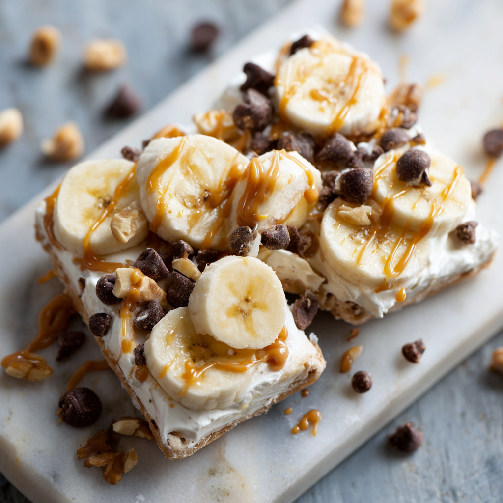 Frozen Yogurt Bark with Peanut Butter & Bananas