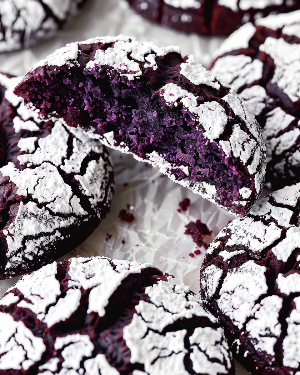 Ube Crinkle Cookies